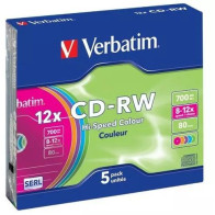 Płyty cd-rw verbatim colour sl (5szt)