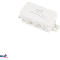 Puszka instalacyjna natynkowa 85x45x37mm ip55 8p jasnoszara e04-pi08-ip55