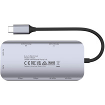 Unitek d1122a01 aktywny hub usb-c 5gbps, 2x hdmi 4k, czytnik kart, rj-45, pd 100w