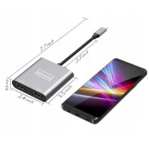 Adapter hub przejściówka usb- c 4w1 2x hdmi 4k usb 3.0 zenwire byl-2309