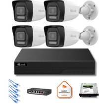 Zestaw monitoringu hilook 4x kamera ipc-b160ha-lu z dyskiem z 2tb