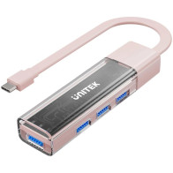 Unitek hub dwukierunkowy usb c/usb a 5gbps różowy