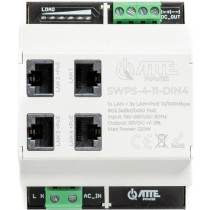 Switch poe 4 portowy z wbudowanym zasilaczem na szynę th35 atte swps-4-11-din4