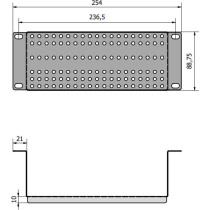 Adapter montażowy rack 10" 2u z otworowaniem cofnięty atte add-rack10-2u2