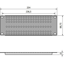 Adapter montażowy rack 10" 2u z otworowaniem prosty atte add-rack10-2u1