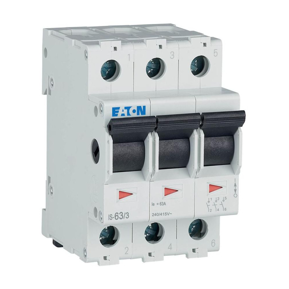 Eaton rozłącznik izolacyjny modułowy 63a 3z 3p 3m 415v ac is- 63/3