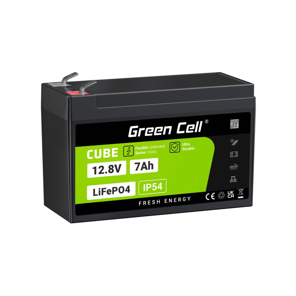 Akumulator litowo-żelazowo-fosforanowy lifepo4 green cell cube 12.8v 7ah lfpgc12v7ah