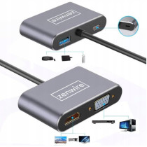 Adapter hub przejściówka usb-c 4w1 hdmi 4k vga usb zenwire byl-2310