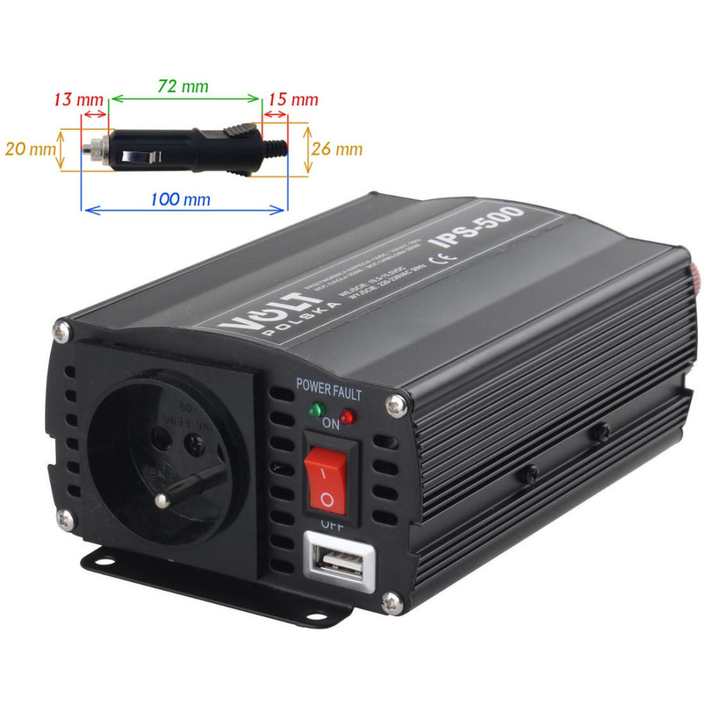Przetwornica Volt Polska Ips-500 12V / 230V 350/500 W