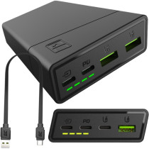 Powerbank Green Cell Powerplay20S 20000Mah Pd 22,5W Qc 3.0 3X Usb-C Czarny