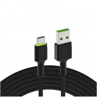 Kabel Usb-A -  Usb-C Green Cell Ray 200Cm Zielony Led Quick Charge 3.0 Kabgc13