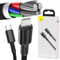 Kabel Usb-C -  Lightning / Iphone Baseus Cafule Catlgd-01 1M 20W Pd Quick Charging Czarny W Oplocie