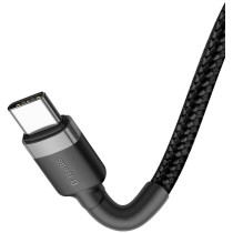 Kabel Usb-C -  Usb-C Baseus Cafule Catklf-Hg1 200Cm 60W 3A Pd 2.0 Qc 3.0 Czarno-Szary W Oplocie