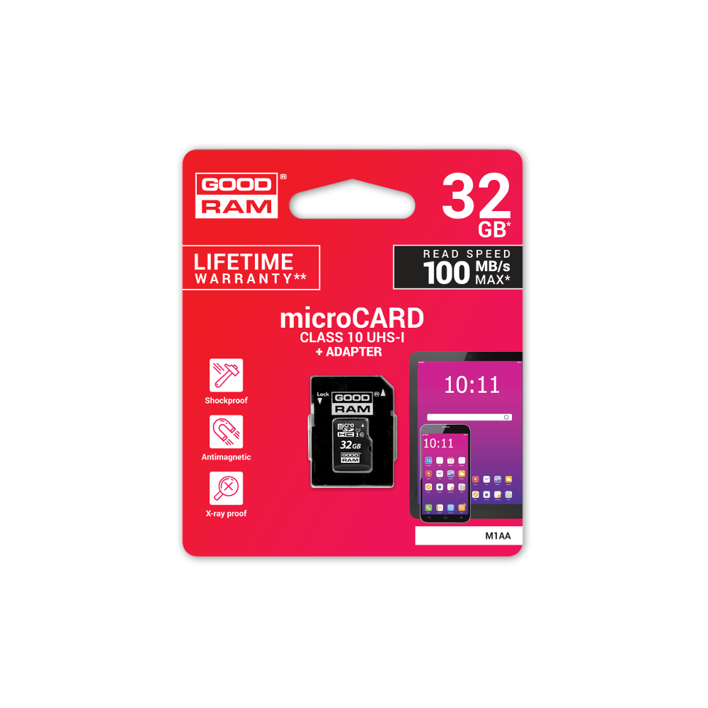 Karta Pamięci Microsd Goodram Uhs1 Cl10 32Gb + Adapter 100Mb