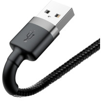Kabel Usb-A -  Lightning / Iphone Baseus Cafule Calklf-Ag1 50Cm Apple 2.4A Czarno-Szary W Oplocie