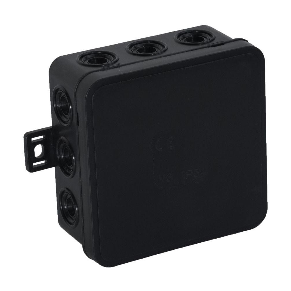 Puszka Natynkowa Pusta 12 Wlotów Viplast V6 Klik Czarna Ip54 85X85X41Mm 036-05