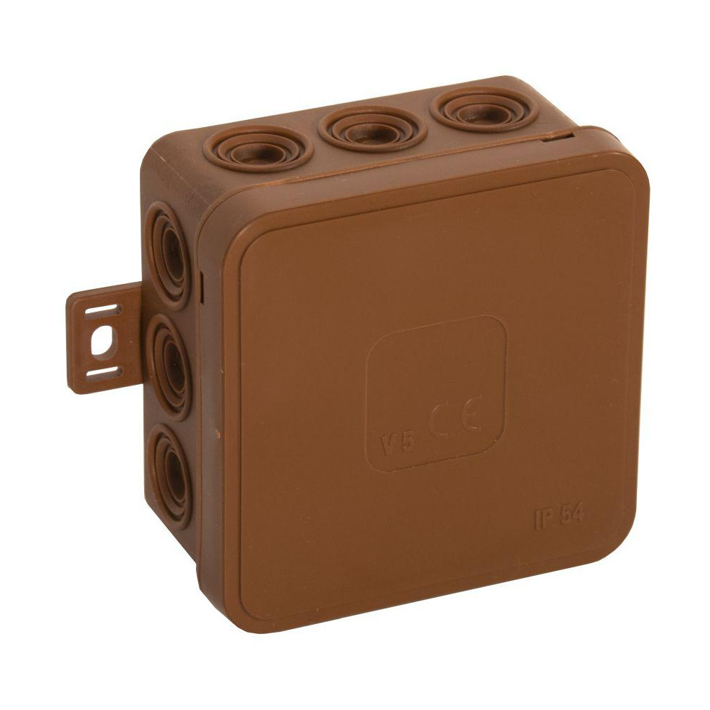 Puszka Natynkowa Pusta 12 Wlotów Viplast V5 Klik Brązowa Ip54 75X75X41Mm 035-02