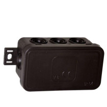 Puszka Natynkowa Pusta 8 Wlotów Viplast V8 Klik Czarna Ip54 80X45X41Mm 038-05