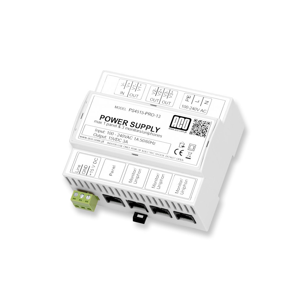 Aco Ps45-15-Pro-13 Zasilacz Video Din 15V, 3A