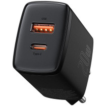 Ładowarka Sieciowa Baseus Compact Quick Charger Ccxj-B01 20W 1X Usb-A 1X Usb-C Pd 3.0 Qc 3.0 Czarna