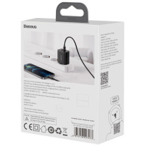 Ładowarka Sieciowa Baseus Compact Quick Charger Ccxj-B01 20W 1X Usb-A 1X Usb-C Pd 3.0 Qc 3.0 Czarna