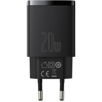 Ładowarka Sieciowa Baseus Compact Quick Charger Ccxj-B01 20W 1X Usb-A 1X Usb-C Pd 3.0 Qc 3.0 Czarna