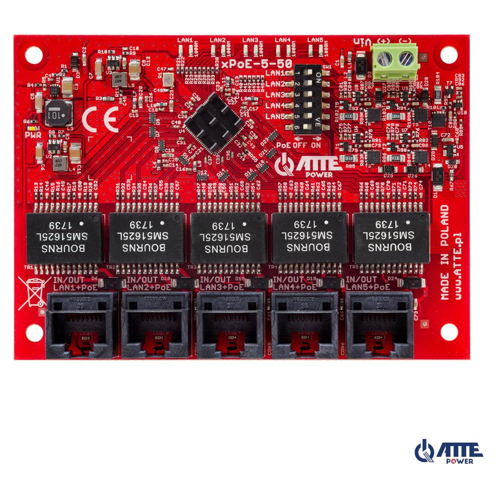 Switch 5-portowy poe atte xpoe-5-50-of