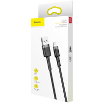 Kabel Usb-A -  Lightning / Iphone Baseus Cafule Calklf-Ag1 50Cm Apple 2.4A Czarno-Szary W Oplocie