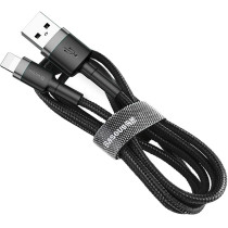 Kabel Usb-A -  Lightning / Iphone Baseus Cafule Calklf-Ag1 50Cm Apple 2.4A Czarno-Szary W Oplocie