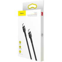 Kabel usb-c -  usb-c baseus cafule catklf-hg1 200cm 60w 3a pd 2.0 qc 3.0 czarno-szary w oplocie