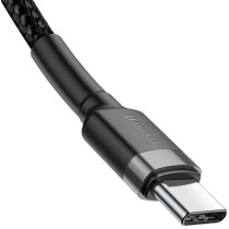 Kabel usb-c -  usb-c baseus cafule catklf-hg1 200cm 60w 3a pd 2.0 qc 3.0 czarno-szary w oplocie