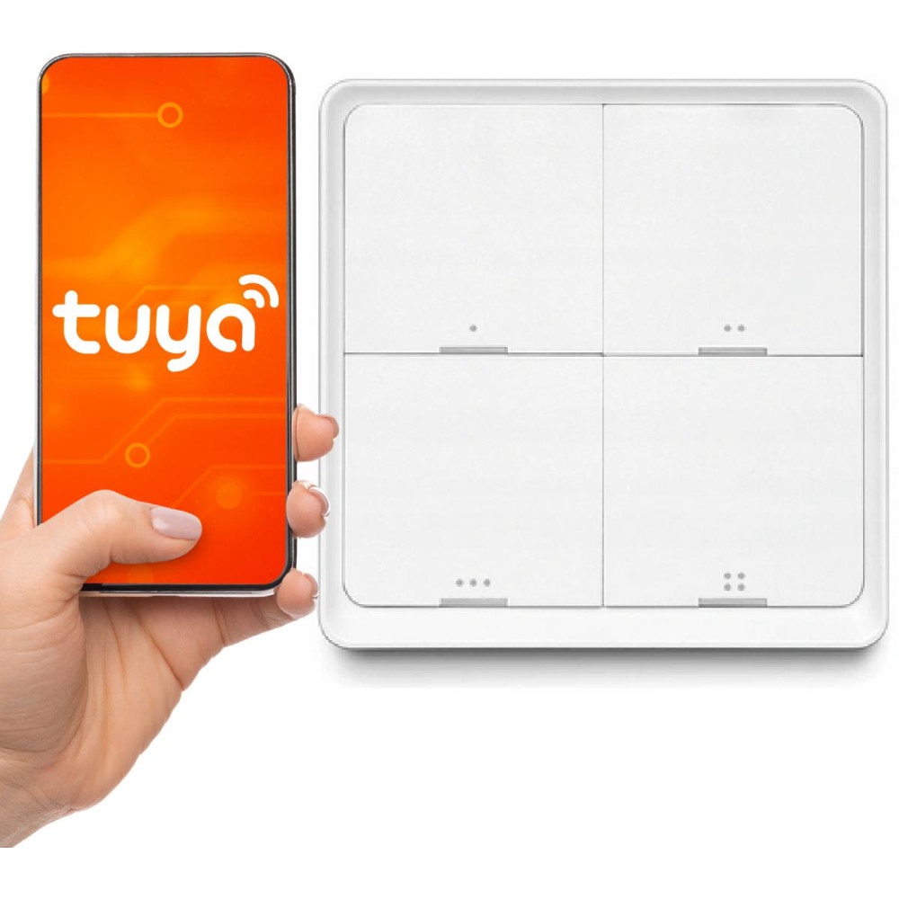 Pilot przycisk zigbee tuya sc04 smart 4 kanały 12 scen