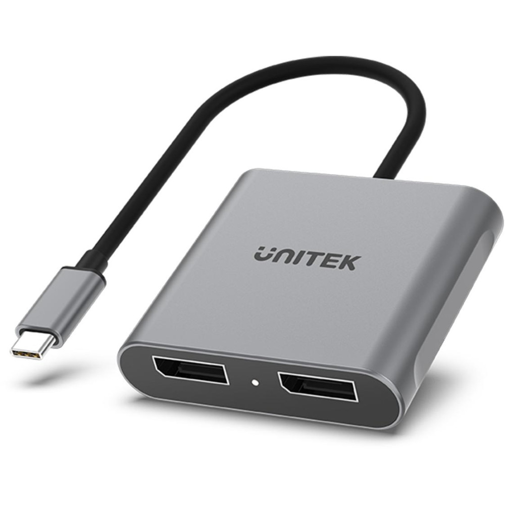 Unitek v1404a adapter usb-c na 2x port dp 1.4 8k 60hz