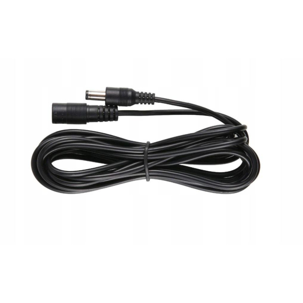 Przedłużacz dc 5.0m dwużyłowy 2x0.5mm2 w oplocie wtyk/gniazdo 2.1x5.5 mm