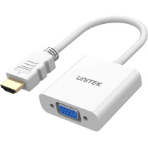 Unitek adapter hdmi na vga, fullhd 60hz, biały