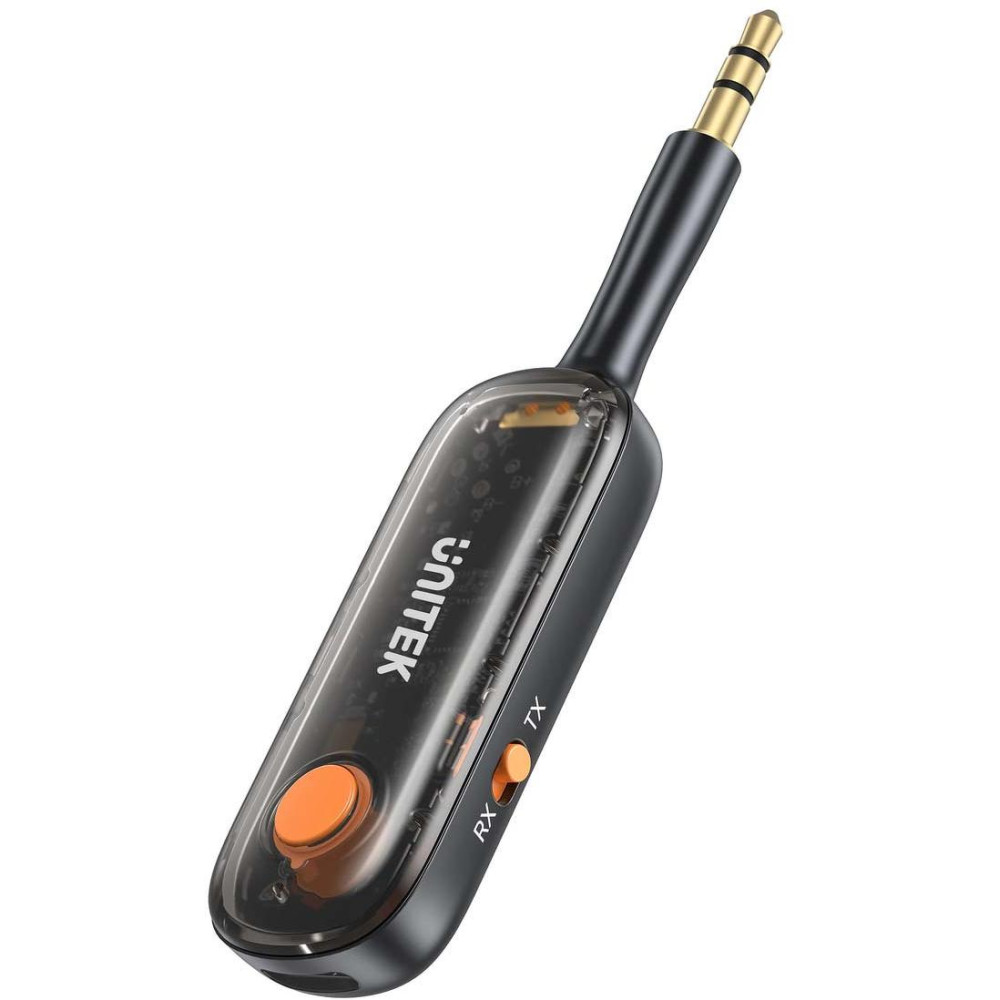 Unitek 2w1 adapter bluetooth 5.3 nadajnik/odbiornik audio zasięg 10m czarny