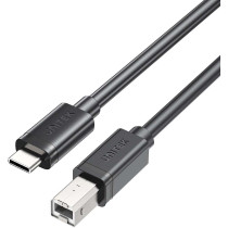 Kabel do drukarki unitek usb c na usb b 2.0 czarny 5m
