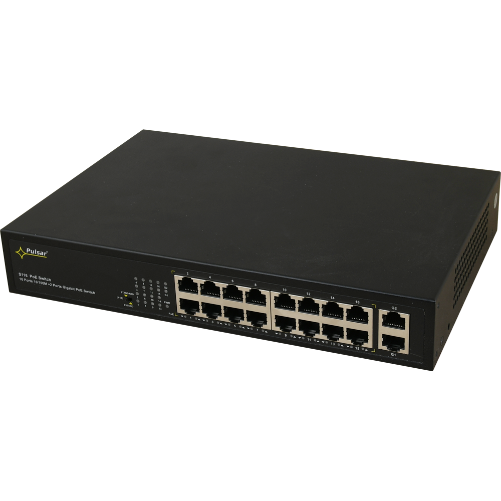 Switch pulsar 16-portowy s116 do 16 kamer ip