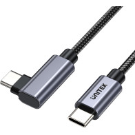 Unitek kabel usb-c kątowy 90° pd100w 1m
