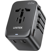 Unitek p1122abk01 ładowarka podróżna eu/us/uk/aus pd 65 w