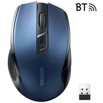 Mysz optyczna ugreen mu006 bezprzewodowa usb 2.4ghz / bluetooth 5.0 4000 dpi - niebieska