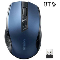 Mysz optyczna ugreen mu006 bezprzewodowa usb 2.4ghz / bluetooth 5.0 4000 dpi - niebieska