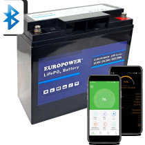 Akumulator lifepo4 europower serii lfp 12,8v 25,2ah bluetooth (żywotność ~2000 cykli)
