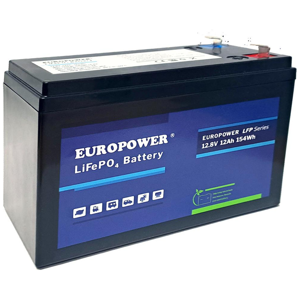 Akumulator lifepo4 europower serii lfp 12,8v 12ah (żywotność ~2000 cykli)