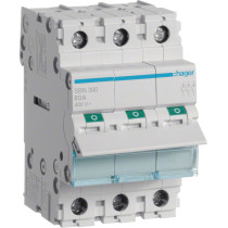 Rozłącznik izolacyjny, szer. 3 moduły. 3p, 100a hager sbn390