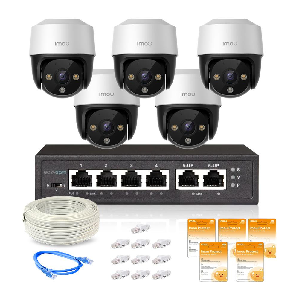 Zestaw 5 kamer ip imou cruiser 4mp poe z chmurą imou protect basic