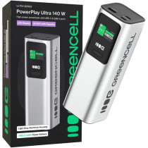 Powerbank greencell powerplay ultra 25200mah szybkie ładowanie 140w 2x usb-c pd 1x usb-a