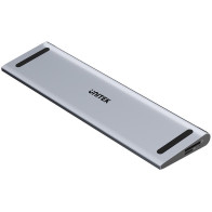 Unitek stacja dokująca kvm z funkcją podstawki, potrójne wyjście 4k, usb-c, mst, hdmi 2.0