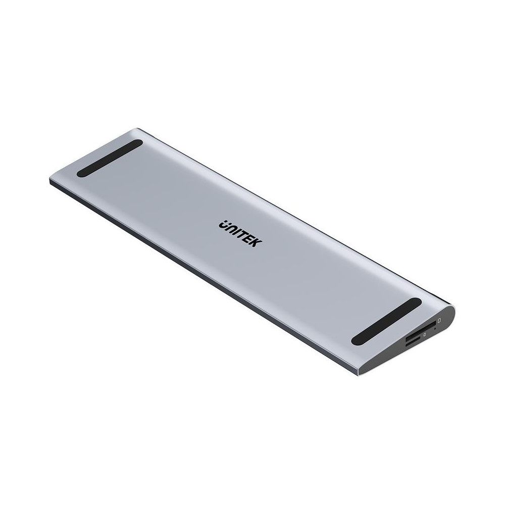 Unitek stacja dokująca kvm z funkcją podstawki, potrójne wyjście 4k, usb-c, mst, hdmi 2.0