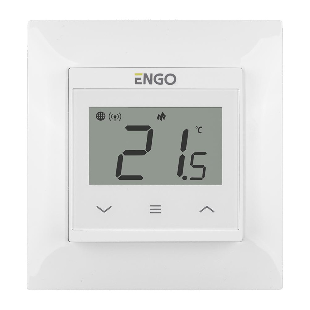 Engo controls e55-w - regulator temperatury do ramki 55x55, 230v, biały, internetowy, wi-fi